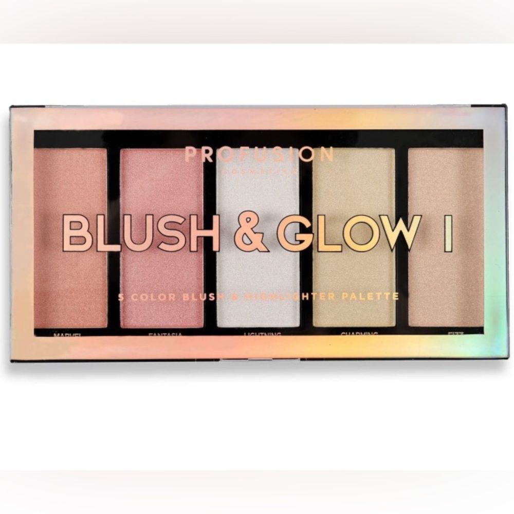 Profusion Cosmetics Blush & Glow Palette - Pink and Gold Hues